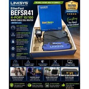 Linksys EtherFast BEFSR41 4-Port 10/100 Wired Cable/DSL Router (BEFSR41 v4.1)